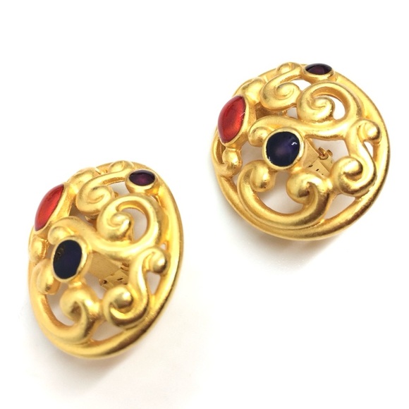 VINTAGE 80S ANNE KLEIN STATEMENT PARTY ORNATE OPENWORK SCROLL MOGUL RUNWAY - Picture 8 of 17